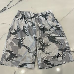 Gray Camo adidas shorts. Boys 6